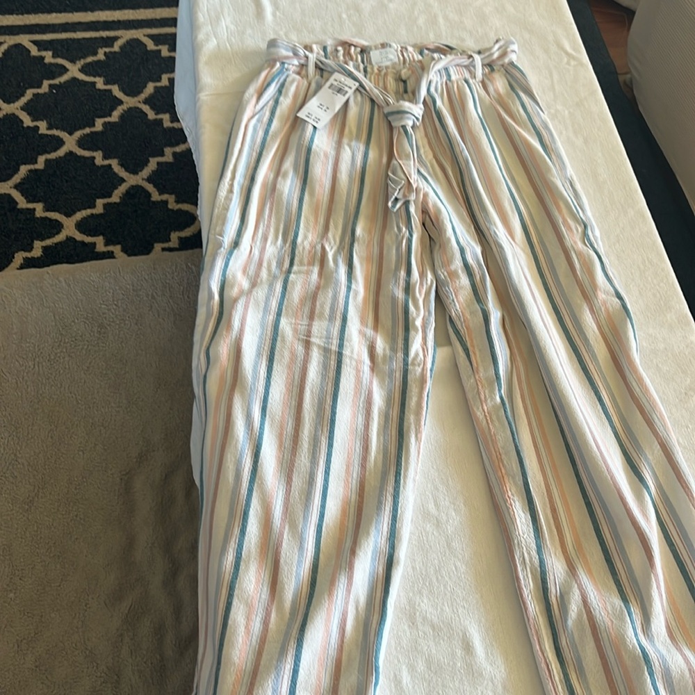 New lined tie pants